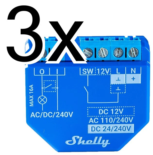 3 x Infälld strömbrytare
